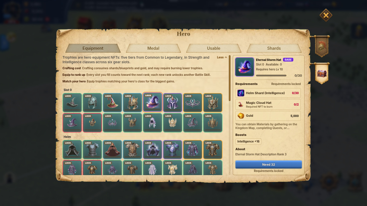 Trophies - craft, equip and find them (screenshot)